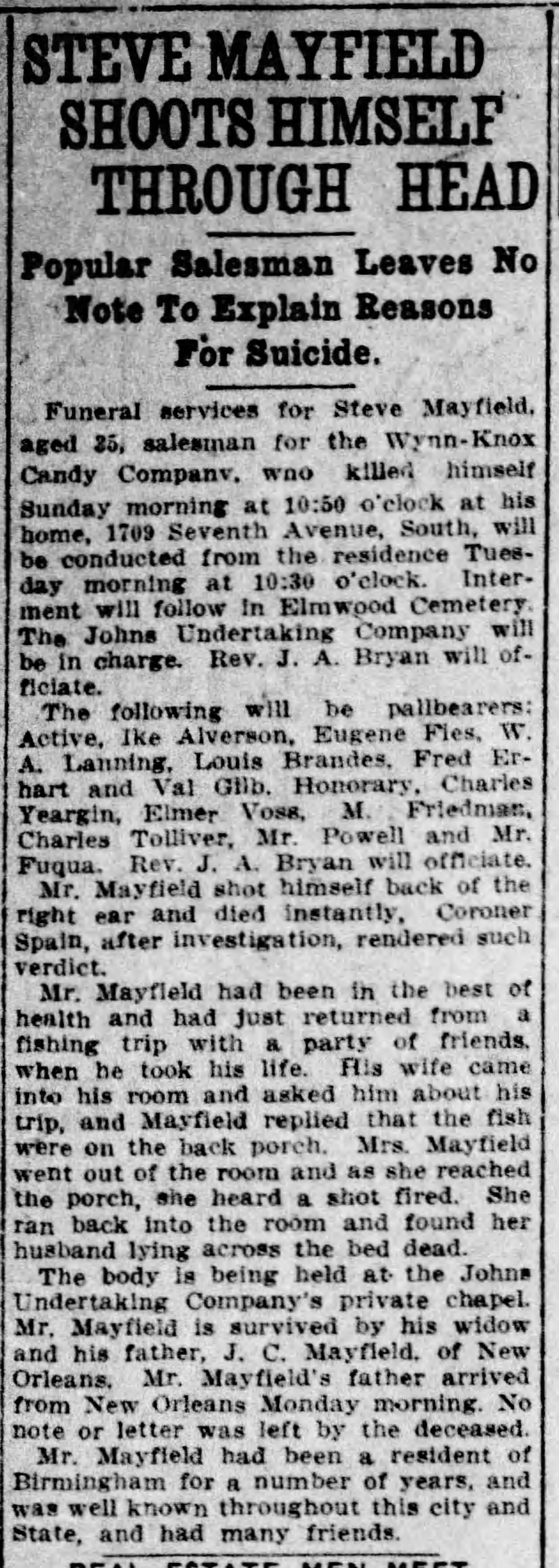 Steve Mayfield obituary